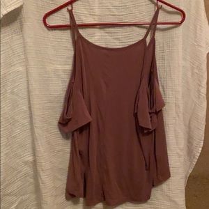 pink shirt sleeve with shoulders cut out